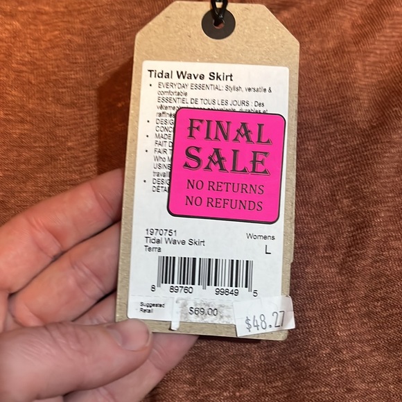 Prana Tidal Wave Skirt with Pockets “Terra” Large NWT - Picture 3 of 10